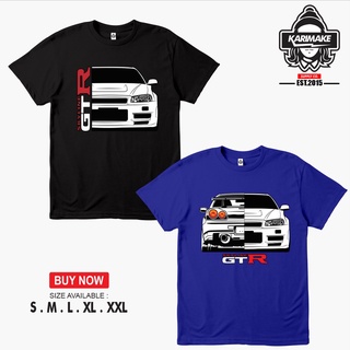 เสื้อยืดทุกวันdaily✻◘Nissan R34 GODZILLA SKYLINE GTR FV Car T-Shirt Automotive T-Shirt - KarimakeSto5XL