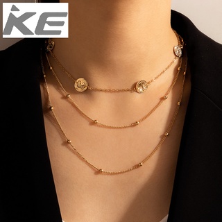 Accessories Versatile Ball Chain MultiMetal Disc Necklace Sweater Chain for girls for women lo