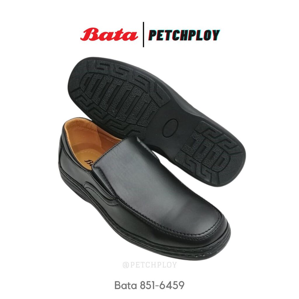 ราคาและรีวิวBata รุ่น 851-6459 รองเท้าหนังคัชชูผู้ชายบาจา พื้นเย็บ ใส่ทน หน้ากว้าง ใส่สบาย รองเท้าทางการ รหัส 851 6459