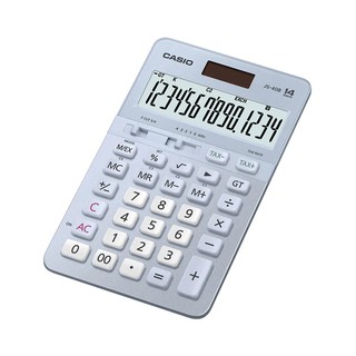 Casio Calculator เครื่องคิดเลข  คาสิโอ รุ่น  JS-40B-BU แบบทนทาน สีปุ่มตัวเลขไม่เลือน 14 หลัก สีฟ้า