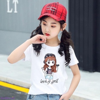 *พร้อมส่ง*Babykidsเสื้อยืดเด็กคอตตอน100%ลายผู้หญิงผ้านุ่มน่ารักใส่สบายเสื้อเด็กคอกลมแขนสั้น