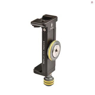 ECOG Andoer Smartphone Holder Clamp Tripod Mount with Standard Arca Swiss Mount Triple 1/4-inch Threads Cold Shoe Mount for Video Phone Microphone LED Light Mounting