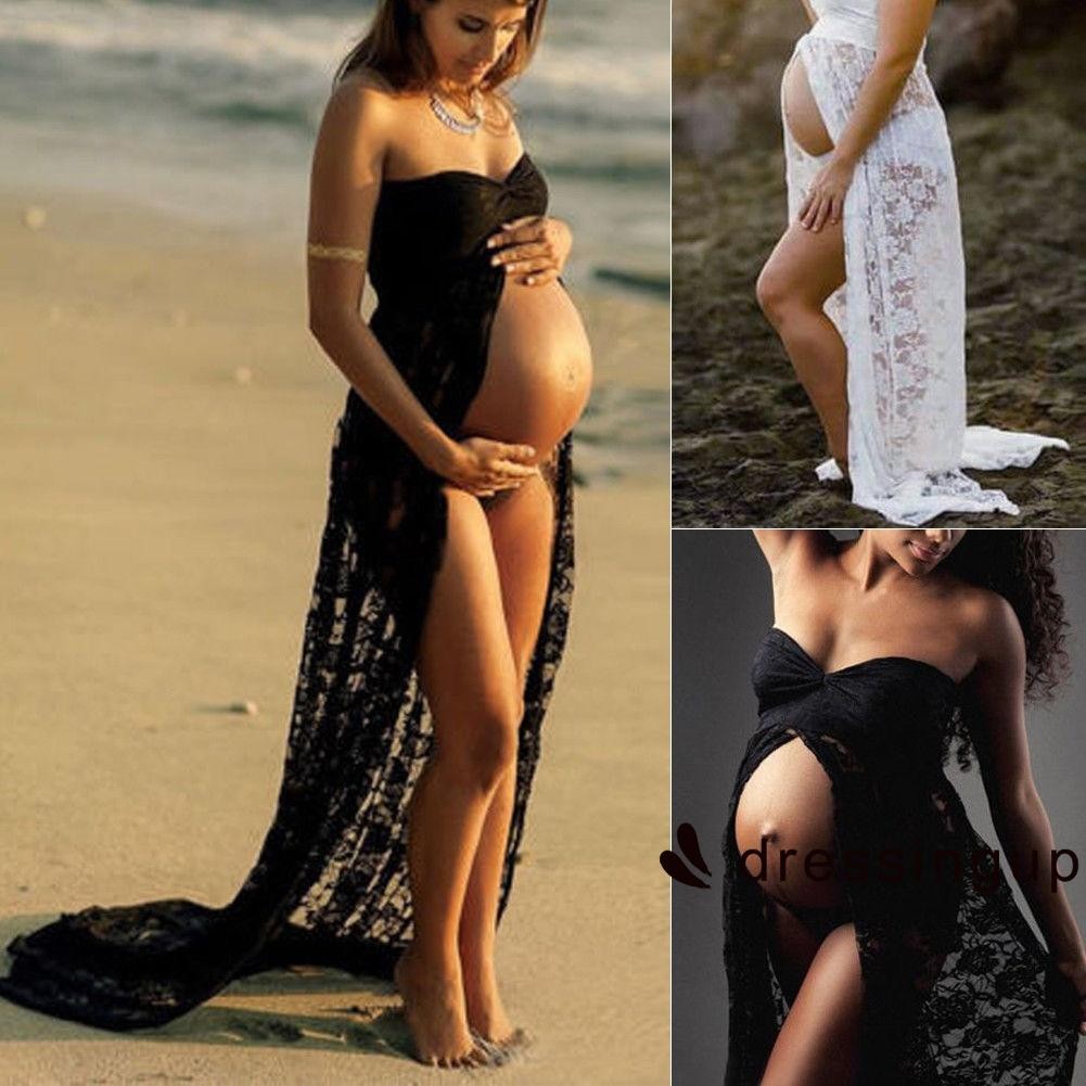 hgi-ชุดคลอดยาว-ผ่าด้านหน้า-ถ่ายภาพหญิงตั้งครรภ์
