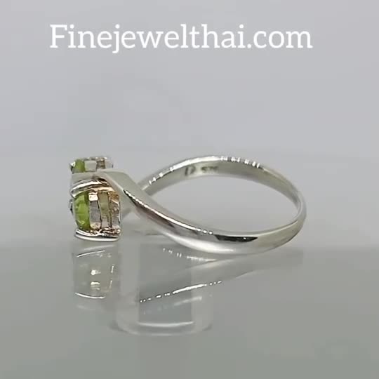 finejewelthai-แหวนเพอริดอท-เพอริดอท-แหวนพลอย-แหวนเงินแท้-พลอยประจำเดือนเกิด-peridot-silver-ring-birthstone-r1159pd