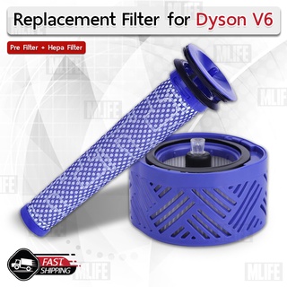 MLIFE - ฟิลเตอร์กรองฝุ่น Dyson V6 เครื่องดูดฝุ่น ไส้กรอง อะไหล่ ขาตั้ง อุปกรณ์ - Replacement Pre HEPA filter for Dyson