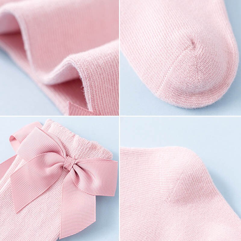 ถุงเท้าเจ้าหญิง-ประดับโบว์-ขนาดใหญ่-สีพื้น-สําหรับเด็กทารกผู้หญิง-วัยหัดเดิน