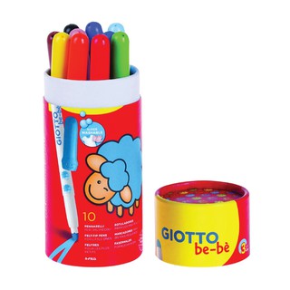 (โค้ดINCSM4Lขั้นต่ำ49ลด20) ปากกาเมจิกแท่งจัมโบ้พร้อมกระป๋อง GIOTTO Be-Be Super Fiber Pens 10 pcs Pot