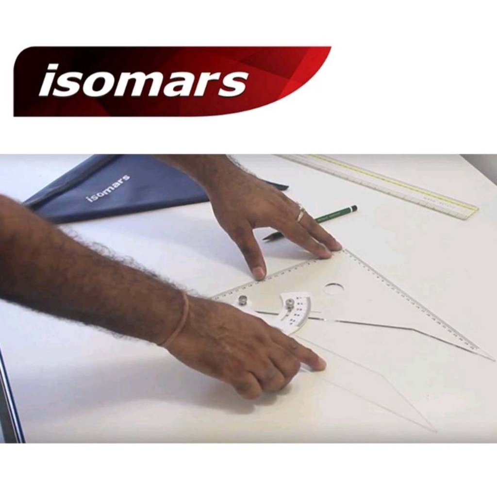 ไม้ฉากสามเหลี่ยมปรับมุม isomars adjustable set square triangle 8 นิ้ว ...
