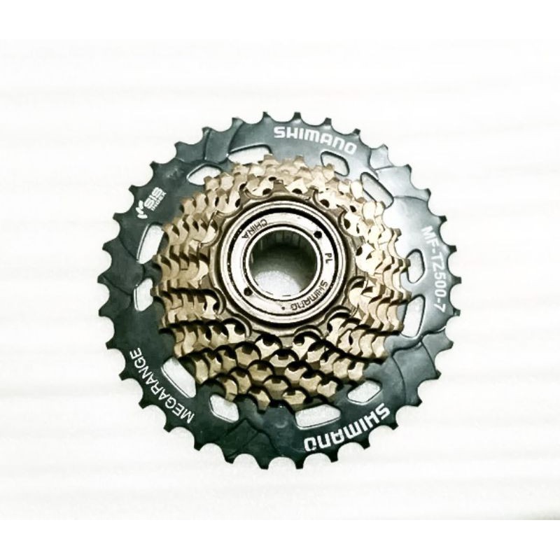 เฟืองเกลียวจักรยาน Shimano 7 Speed TZ500 Megarange Freewheel | Shopee ...