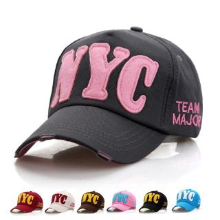 หมวกเบสบอล เนื้อผ้าฝ้าย ปักลาย NYC นิวยอร์กซิตี้ สไตล์กีฬากลางแจ้ง แฟชั่นสำหรับผู้หญิงและผู้ชาย
