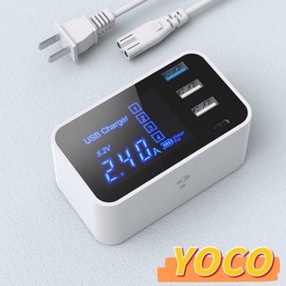 Quick Charge 2.4A สมาร์ท USB+Type-C 4Port จอแสดงผลLed Fast Charging Station โทรศัพท์มือถือ USB /CDA30