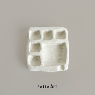 FOLIO ART : Folio art ceramic palette 6 wall จานสีน้ำเซรามิก 6 หลุมสี  Watercolor palette สำหรับใส่สี (899079)