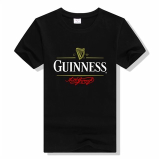 [S-5XL] เสื้อยืดผ้าฝ้าย พิมพ์ลายโลโก้ Guinness Beer สไตล์วินเทจ แฟชั่นฤดูร้อน สําหรับผู้ชาย ผู้หญิง