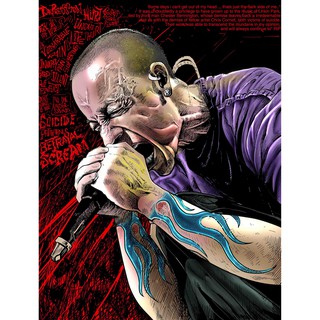 โปสเตอร์ Linkin Park เชสเตอร์ Chester Bennington โปสเตอร์ รูปภาพ ตกแต่งผนัง Poster Music โปสเตอร์วินเทจ โปสเตอร์วงดนตรี