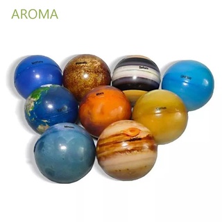 Aroma ลูกบอลฟองน้ํา รูปดวงจันทร์ ดาวเคราะห์ โลก ดาวเคราะห์ 6.3 ซม. ยืดหยุ่น หลากสี ของเล่นเสริมการเรียนรู้เด็ก
