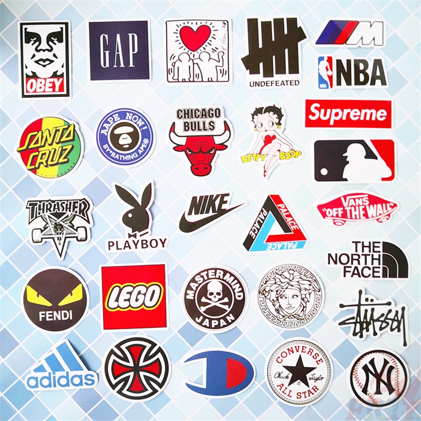 100pcs-set-funny-brand-logo-mixed-graffiti-สติ๊กเกอร์-waterproof-diy-fashion-decals-doodle-สติ๊กเกอร์
