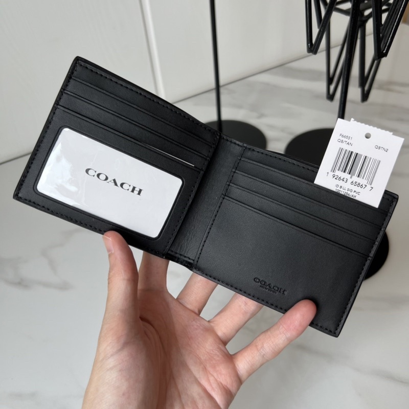 ของแท้-coach-men-billfold-wallet-in-signature-canvas