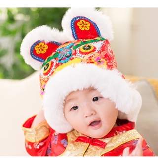 พร้อมส่ง&gt;หมวกแดงองค์น้อย งานปัก นู๋น้อยหมวกแดง หญิง ชาย เครื่องประดับจีน เด็ก เด็กเล็ก ที่คาดผมจีน ชุดจีน ตรุษจีน