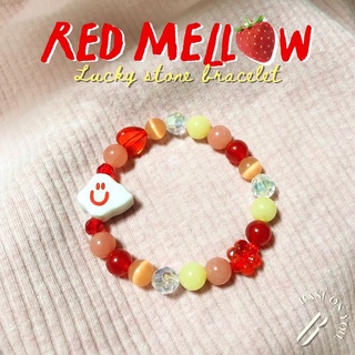 BASE ON YOU - Lucky stone bracelet : RED MELLOW (กำไลข้อมือหินนำโชค)