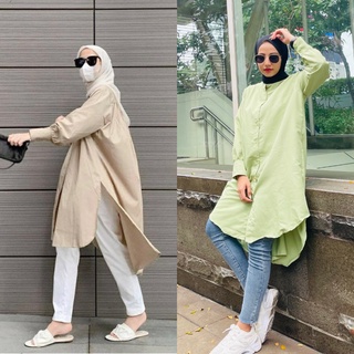 Ailen เสื้อเชิ้ต FF / Hanley ตัวยาว / Hanley Tunic เสื้อมุสลิม สําหรับผู้หญิง แฟชั่น &amp;