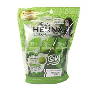 MADAM HENNA ผลิตภัณฑ์เปลี่ยนสีผม มาดาม เฮนน่า ปราศจากสารเคมี ปกปิดผมขาว สีน้ำตาล ขนาด 100 กรัม / MADAM HENNA Natural Hai