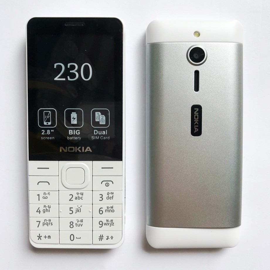 โทรศัพท์มือถือ-โนเกียปุ่มกด-nokia-230-สีขาว-2-ซิม-จอ-2-8-นิ้ว-รุ่นใหม่-2020