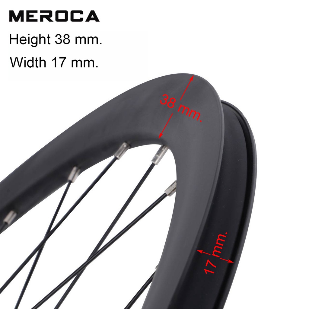 ล้อจักรยานเสือหมอบอลูมิเนียม-700c-meroca-road-bike-brake-wheels-rc38-disc-brake