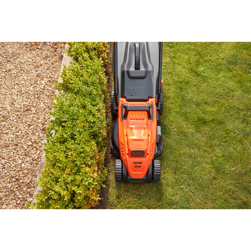 Black & Decker รถตัดหญ้าไฟฟ้า กำลัง 1400 วัตต์ หน้ากว้าง 34 ซม. รุ่น BEMW461BH-B1