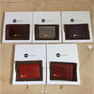 กระเป๋าใส่บัตร กระเป๋าบัตร เป็น กระเป๋า หนังจระเข้ ของแท้ แบรนด์ Heng Long จาก Singapore ช่องใส่บัตร พกพาสะดวก มือ 1