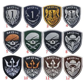 Medal Of Honor 3D Embroidered Armband Eagle Tiger Shark Wolf Skull Warrior Double Gun Cowboy Badge Army Fan Clothing Patch