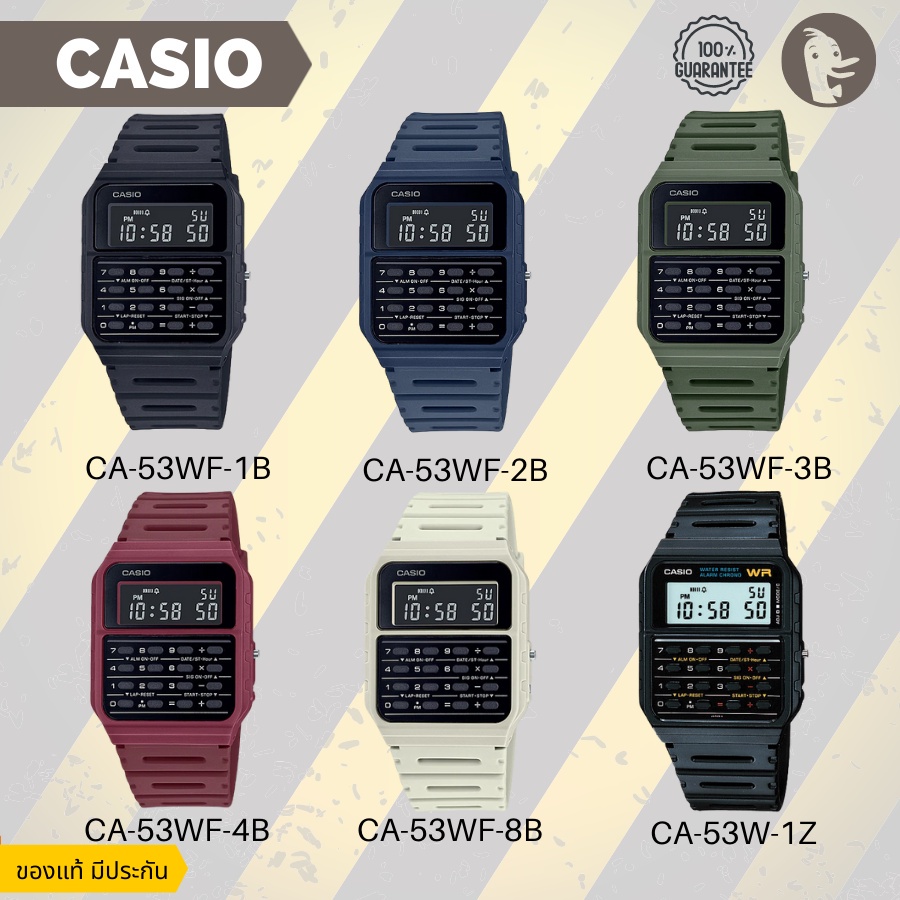 นาฬิกาดิดิจิตอล-นาฬิกาคู่-casio-นาฬิกาเครื่องคิดเลขรุ่นใหม่ล่าสุด-data-bank-ca-53w-ca-53wf