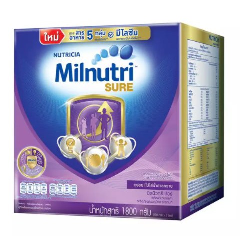 ภาพหน้าปกสินค้าMILNUTRI SURE มิลนิวทริ ชัวร์ นมผงสำหรับเด็ก ช่วงวัยที่ 3 รสจืด 1800 กรัม หมดอายุ 12/05/2022