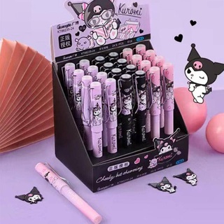 Sanrio Kuromi ชุดปากกาหมึกซึม โลหะ ลบได้ ลายสัตว์น่ารัก สีฟ้า แบบเปลี่ยน สําหรับสํานักงาน โรงเรียน