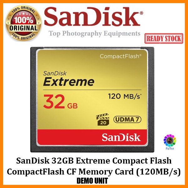 SanDisk Extreme 32GB CompactFlash Karte - UDMA7, Bis 120MB/s Lesen, 60MB/s Schreiben Für DSLR Kameras