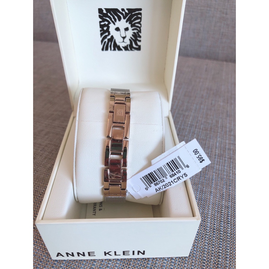 นาฬิกา-anne-klein-swarovski-crystal-accented-สายถัก