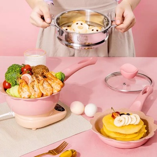 กระทะเคลือบหินอ่อน non-stick ขนาด 18cm หม้อบะหมี่กึ่งสำเร็จรูป นมร้อนหม้อเล็ก หม้อ ชุด 2 ใบ หม้อ +ชาม+ไม้พาย