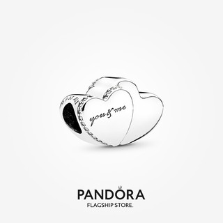Pandora จี้รูปหัวใจ สองหัวใจ ของขวัญวันเกิด สําหรับสุภาพสตรี p825
