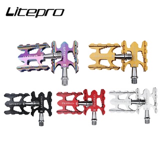 Litepro K3 ที่เหยียบเท้าจักรยาน อลูมิเนียมอัลลอย กันลื่น 14 มม. สําหรับจักรยานพับได้ Brompton Fnhon