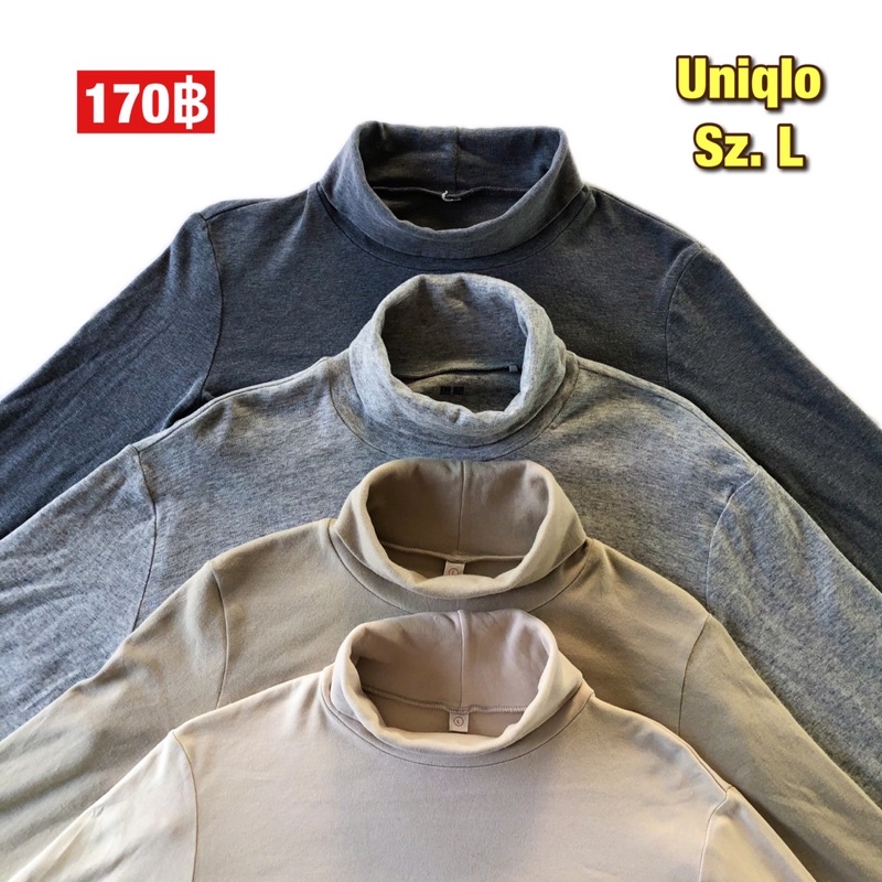 เสื้อคอเต่าแขนยาว-uniqlo-size-l-เสื้อคอเต่าสีพื้น-เสื้อคอเต่า-สเวตเตอร์