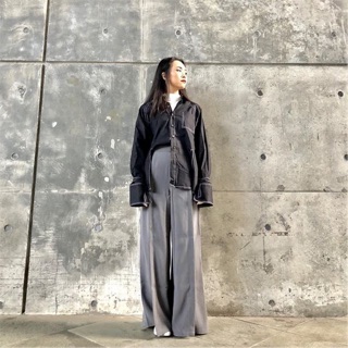 KITTUII | PEIPEI WIDE-LEG PANT   • charcoal dark gray