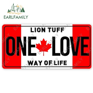 Earlfamily สติกเกอร์ ลาย One Love Canada ป้องกันรอยขีดข่วน ขนาด 13 ซม. x 6.5 ซม. สําหรับตกแต่งป้ายทะเบียนรถยนต์ SUV