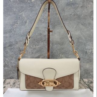 กระเป๋า COACH SMALL JADE SHOULDER BAG WITH SIGNATURE CANVAS DETAIL