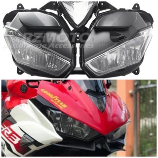 โคมไฟหน้า yamaha r3 ชุดโคมไฟหน้า yamaha r3 ปี 2015 ถึง 2018 YZF yamaha r3 จำหน่ายไฟหน้ารถบิ๊กไบค์ทุกรุ่น r3