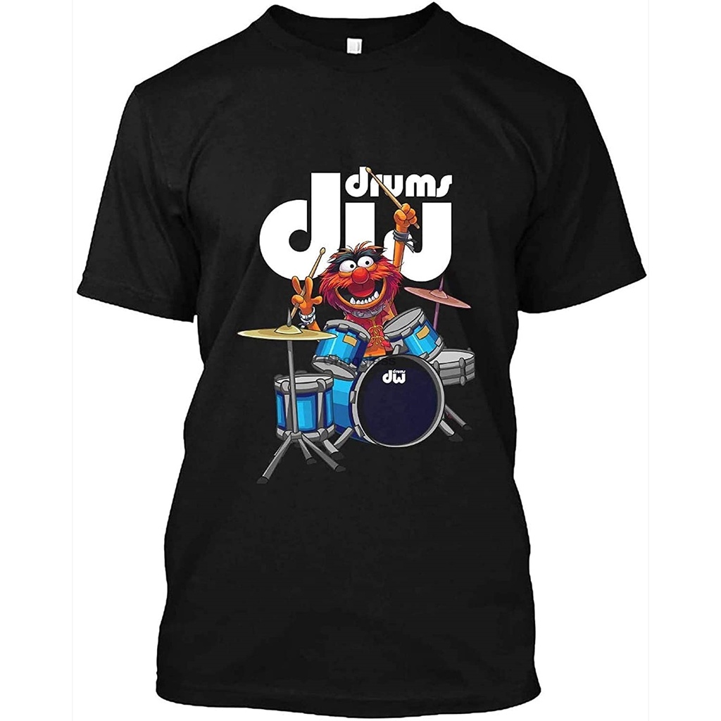 s-5xl-all-match-gildan-เสื้อยืด-ผ้าฝ้าย-100-พิมพ์ลายกลอง-the-muppet-show-animal-playing-dw-drums-น่ารัก-สีดํา-แฟชั่น