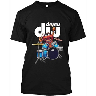 [S-5XL] 【All-Match】Gildan เสื้อยืด ผ้าฝ้าย 100% พิมพ์ลายกลอง The Muppet Show Animal Playing Dw Drums น่ารัก สีดํา แฟชั่น