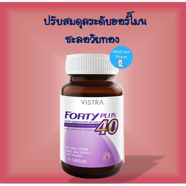 ภาพหน้าปกสินค้าVistra Forty plus วิตามินรวมปรับสมดุลฮอร์โมนเพศหญิง-30 แคปซูล จากร้าน wellcarepharm บน Shopee