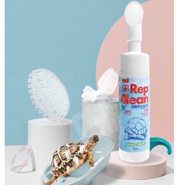 Rep Clean แชมพูอาบน้ำเต่า ที่ทำความสะอาดพร้อมแปรง สำหรับเต่าบก 200ML ...