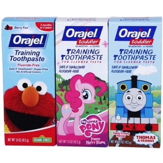 ยาสีฟันปราศจากฟลูออไรด์สำหรับเด็ก Orajel Toddler Fluoride-Free