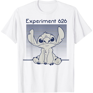 เสื้อยืดผ้าฝ้ายเสื้อยืดแขนสั้นลําลอง คอกลม พิมพ์ลาย Disney Lilo &amp; Stitch Experiment 626 แฟชั่นสําหรับผู้ชายL XL  XXL 3XL