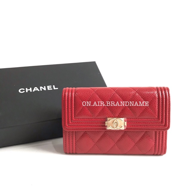 Chanel Tri-Fold Boy Wallet Caviar
